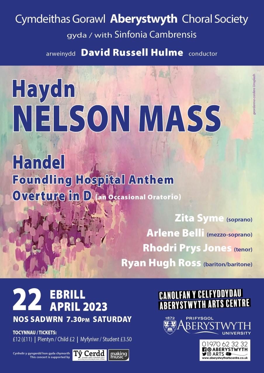 Zita Syme Soprano with the Aberystwyth Choral Society, Haydn: 'Nelson' Mass, Handel: Foundling Hospital Anthem